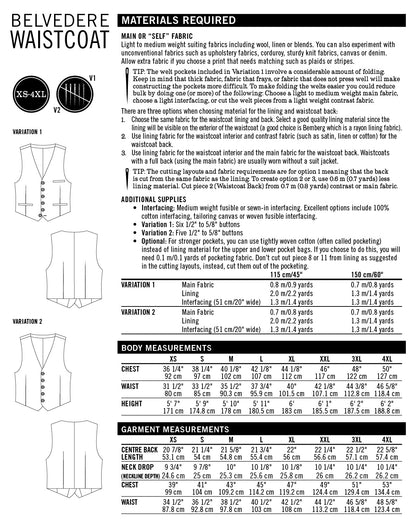 Belvedere Waistcoat - Patron PDF - Thread Theory
