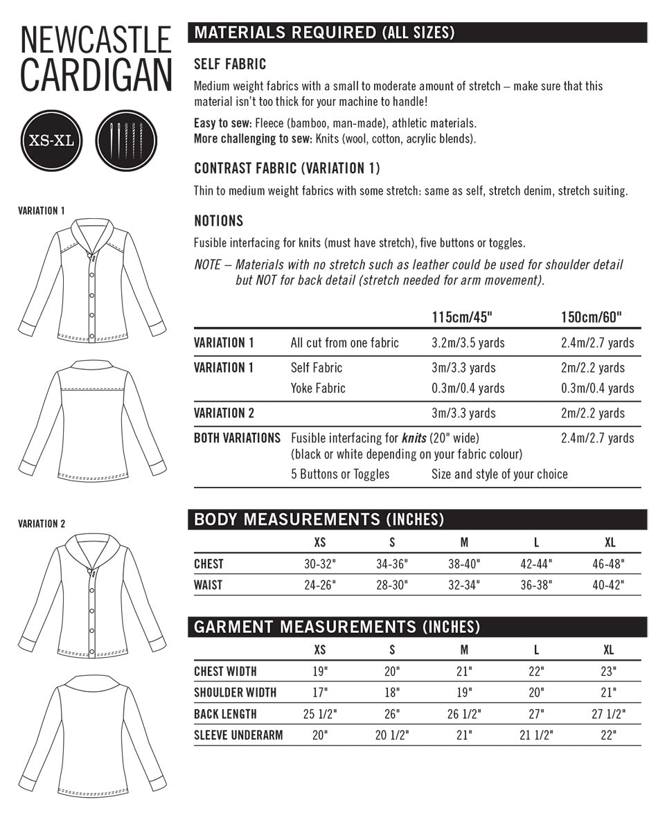 Newcastle Cardigan - Patron PDF - Thread Theory