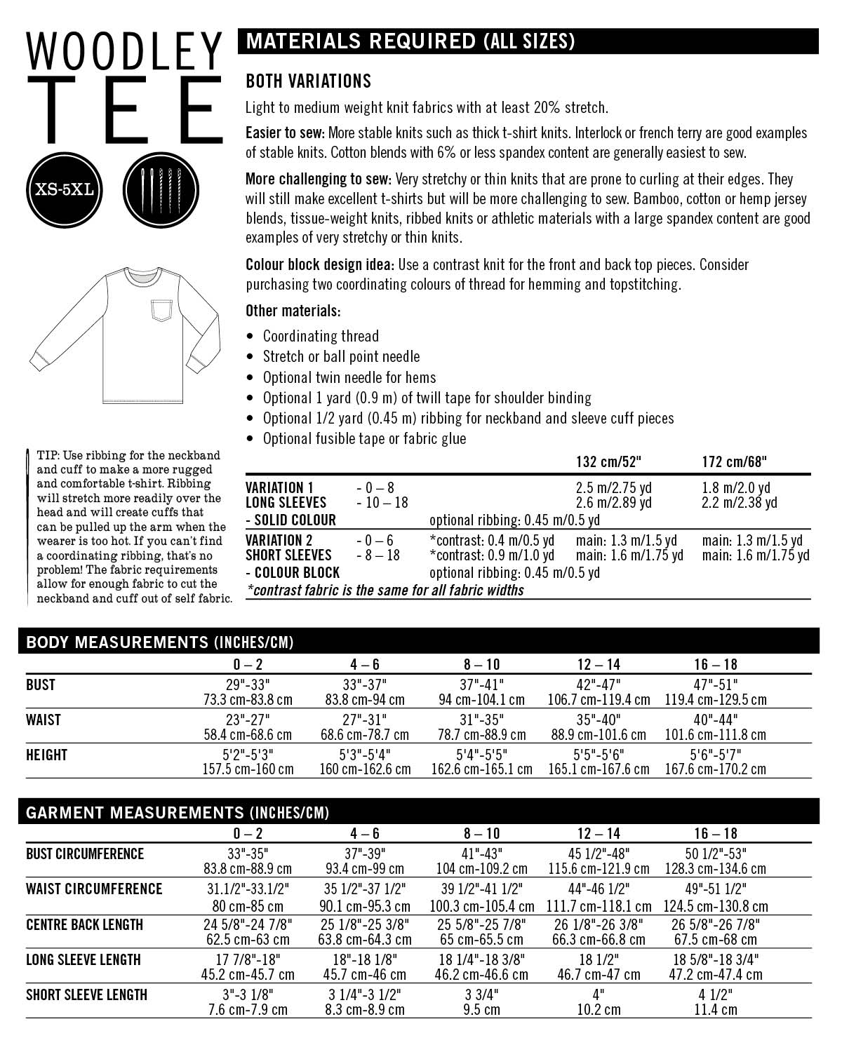 Woodley Tee - PDF Pattern - Thread Theory 