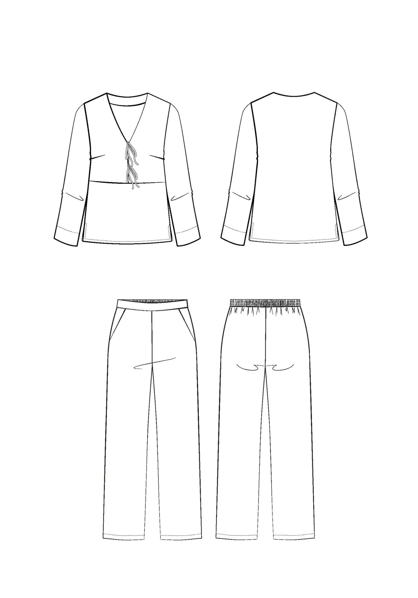 Pyjama Soupir - Patron papier - Maison Fauve