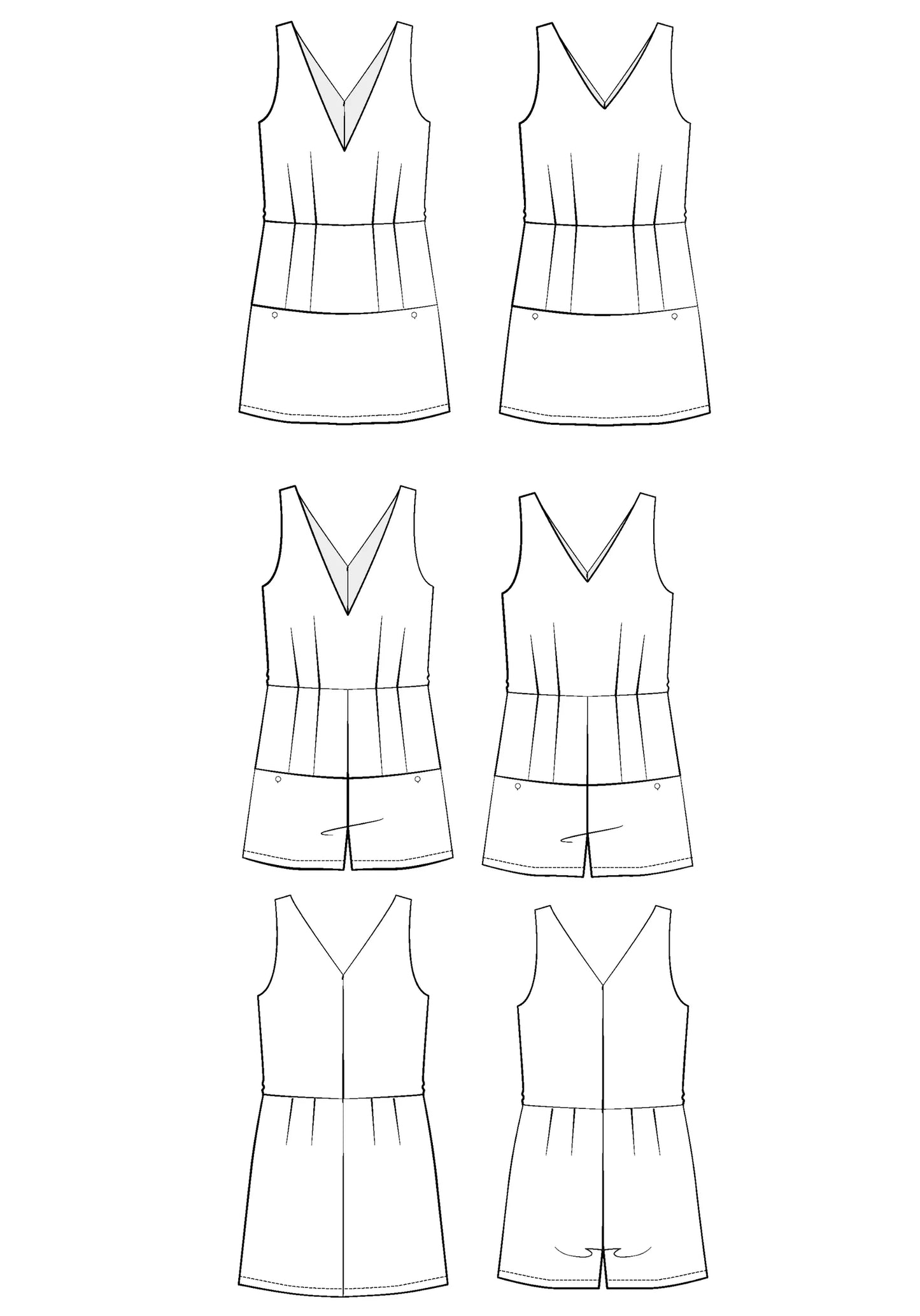 Combishort/Robe Cosmopolitan - Patron papier - Maison Fauve