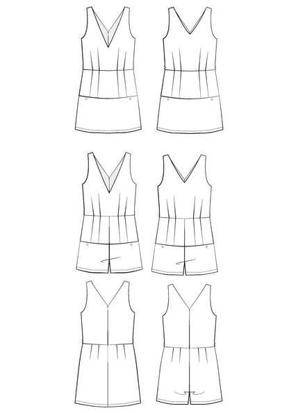 Combishort/Robe Cosmopolitan - Patron papier - Maison Fauve