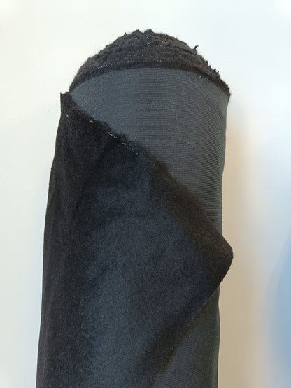 Laine entoilée - Noir satiné