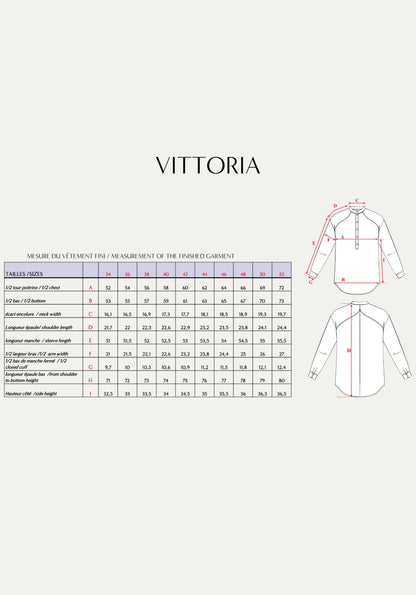Chemise Vittoria - Patron papier - Maison Fauve