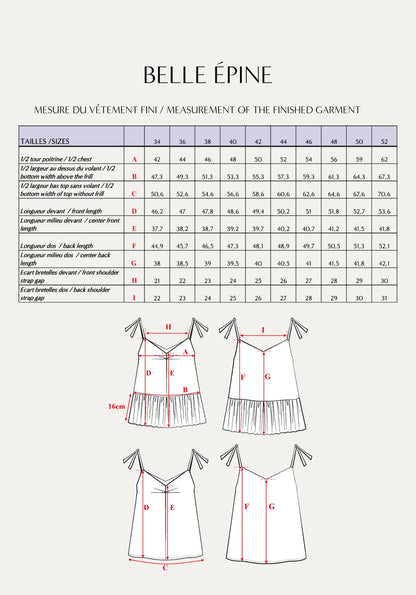 Top Belle Épine - Patron papier - Maison Fauve