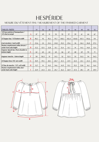 Blouse Hespéride - Patron papier - Maison Fauve