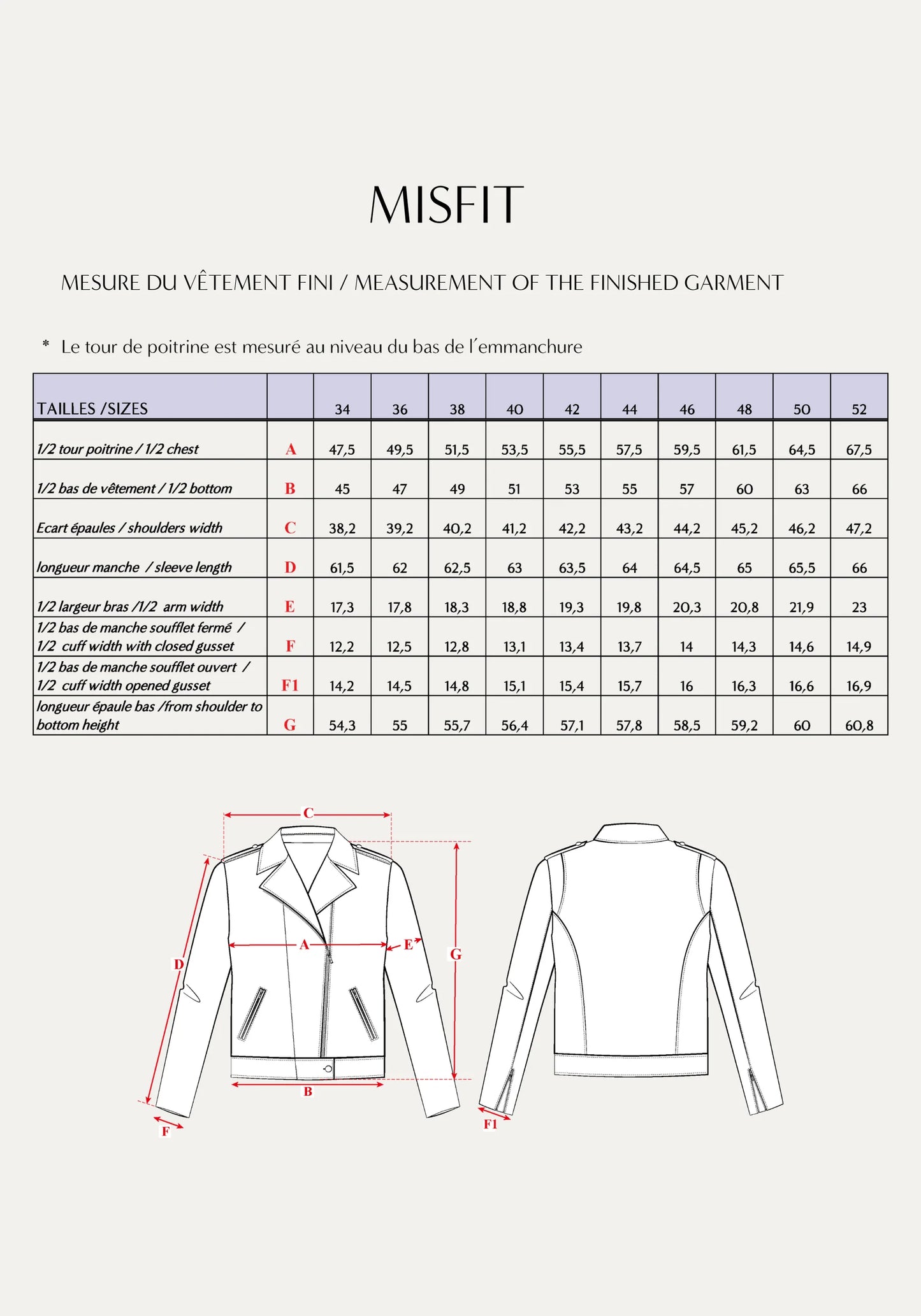 Perfecto Misfit - Patron papier - Maison Fauve