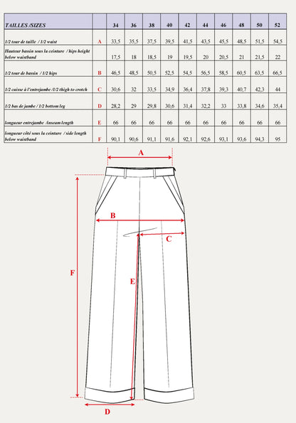 Pantalon Récif - Patron papier - Maison Fauve