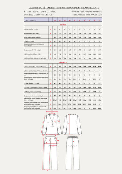 Pyjama Soupir - Patron papier - Maison Fauve