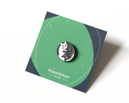 Yin Yang - Épingle en émail pour chats