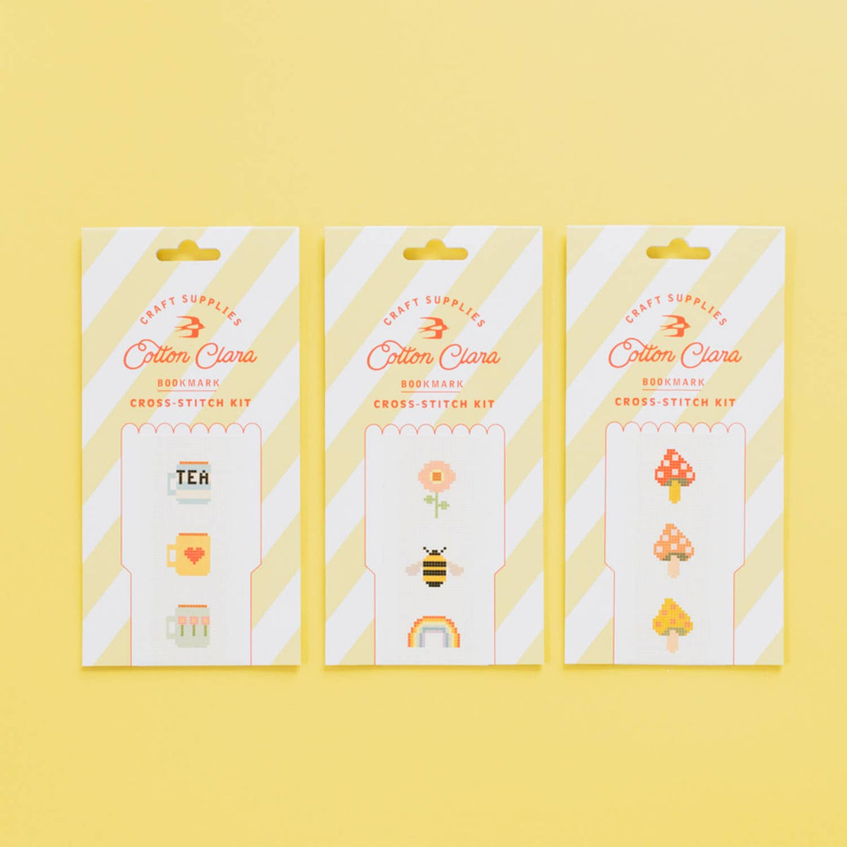 Kit marque-page au point de croix - Champignons | Cotton Clara