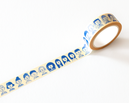 Ruban Washi Visages Illustrés