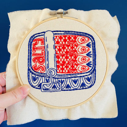 Complete Sardines Embroidery Kit