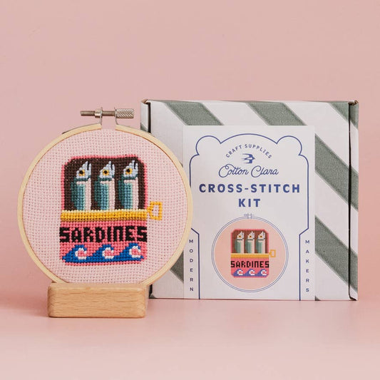 Kit de point de croix - Sardines | Cotton Clara