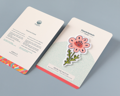 Patch thermocollant Fleur Rose - RippleSplash