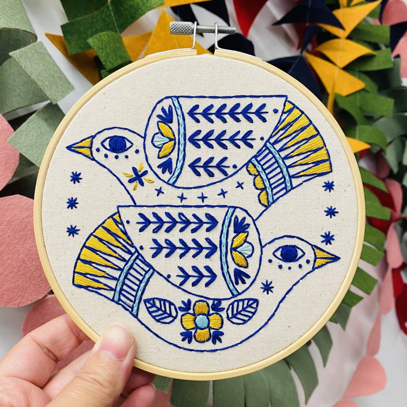 Complete Turtle Doves Embroidery Kit