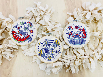 Complete Turtle Doves Embroidery Kit