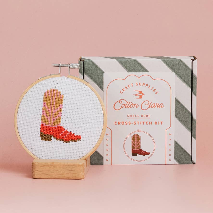 Kit de point de croix - Botte de cowboy | Cotton Clara