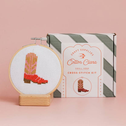 Kit de point de croix - Botte de cowboy | Cotton Clara
