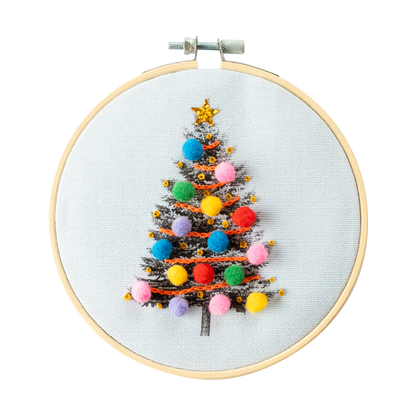 Customizable Christmas tree embroidery kit