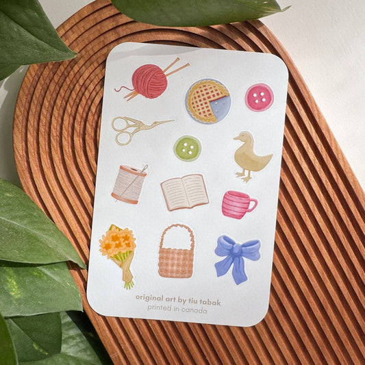 4x6in "Cottagecore" Vinyl Sticker Sheet - Art By Tiu