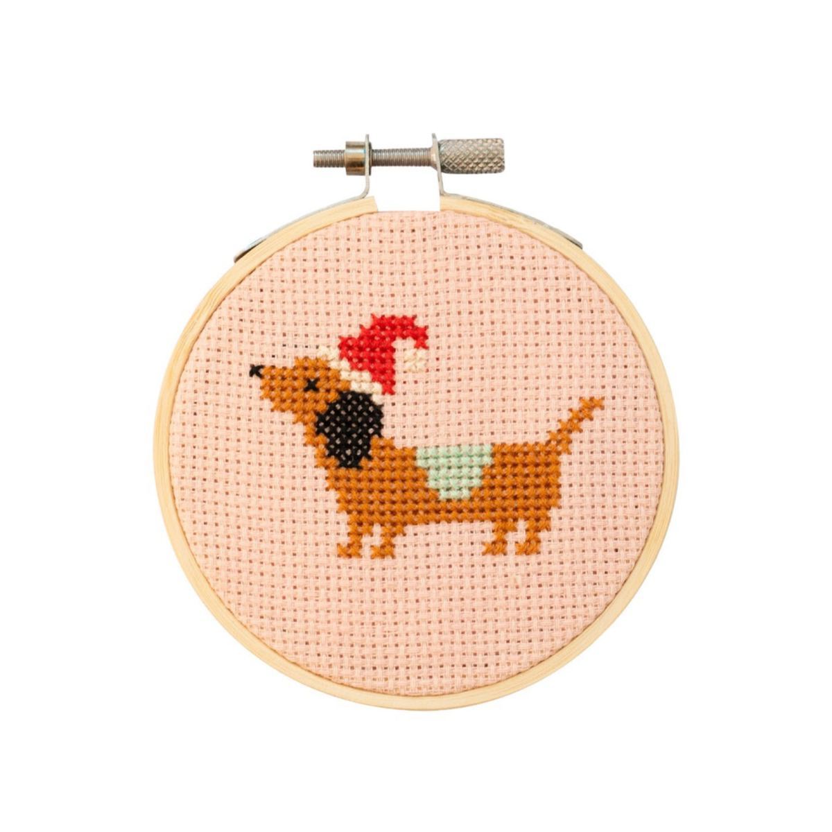 Kit de point de croix - Teckel de Noël | Cotton Clara