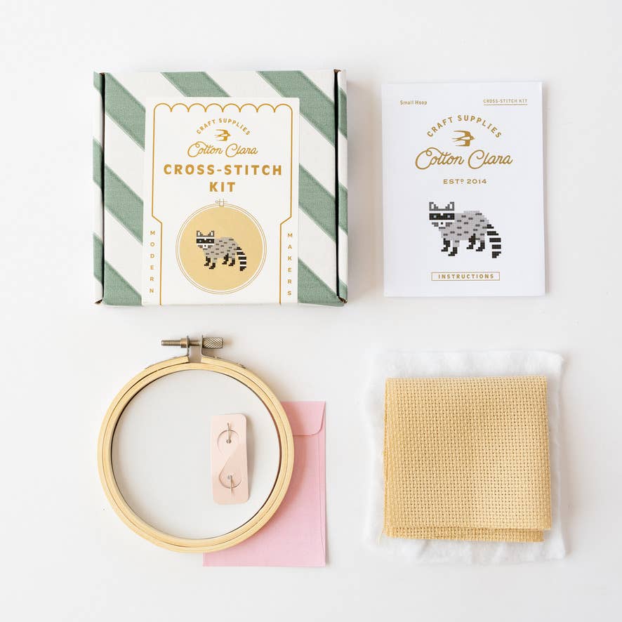 Kit de point de croix - Raton Laveur | Cotton Clara
