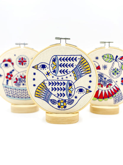 Complete Turtle Doves Embroidery Kit