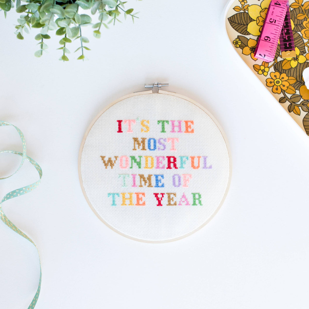 Kit de point de croix - "It's The most wonderful time of the Year" | Cotton Clara