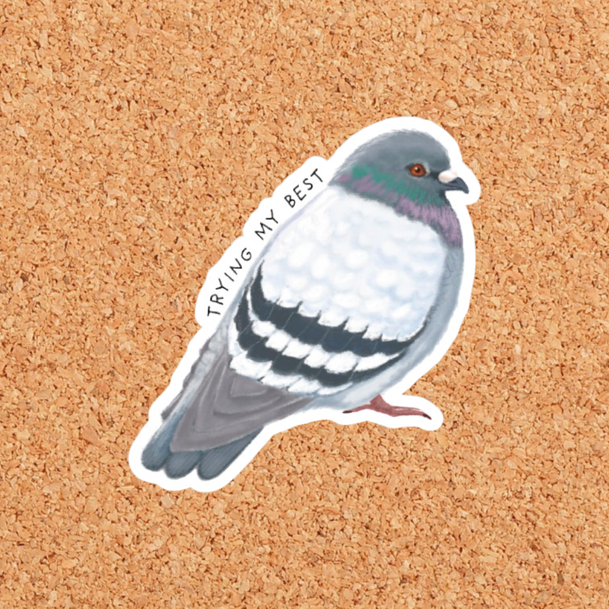 Autocollant « Pigeon qui fait de son mieux » - Art By Tiu