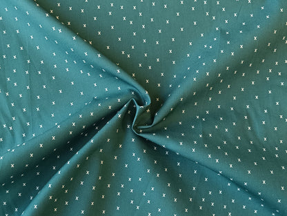 Cotonnade émeraude - petits X