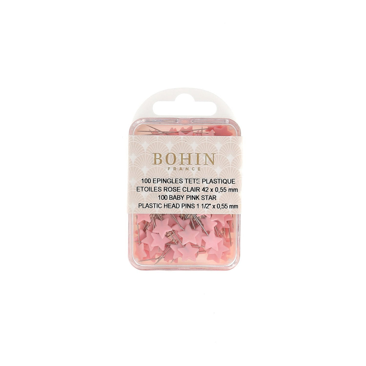 Épingles à tête en étoiles roses - BOHIN