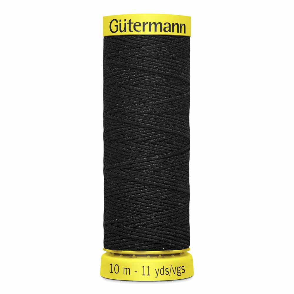 Elastic thread 10m - black GÜTERMANN