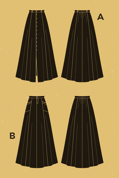Fumeterre Skirt - Paper pattern - Deer and Doe