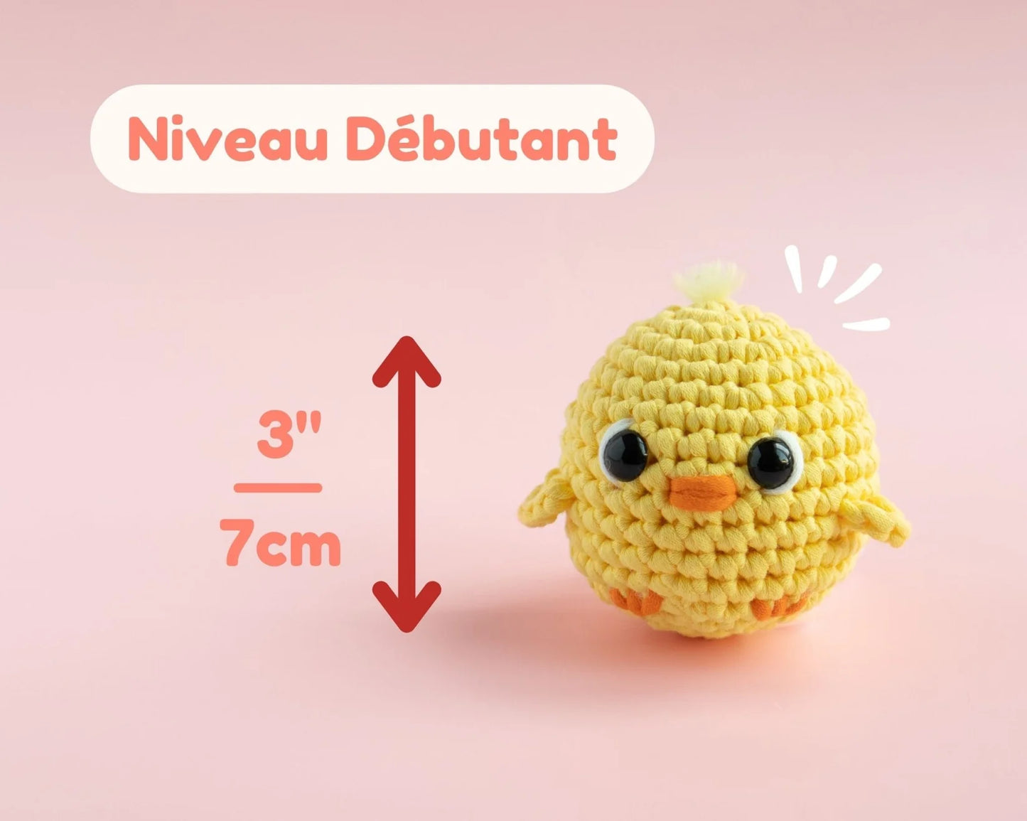Kit de crochet - Le Poussin (niveau 1) - Crochetmilie