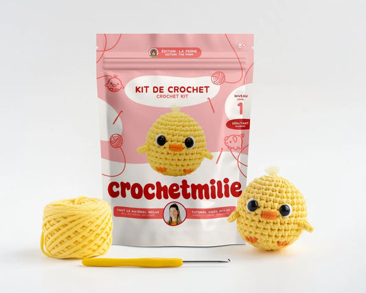 Kit de crochet - Le Poussin (niveau 1) - Crochetmilie