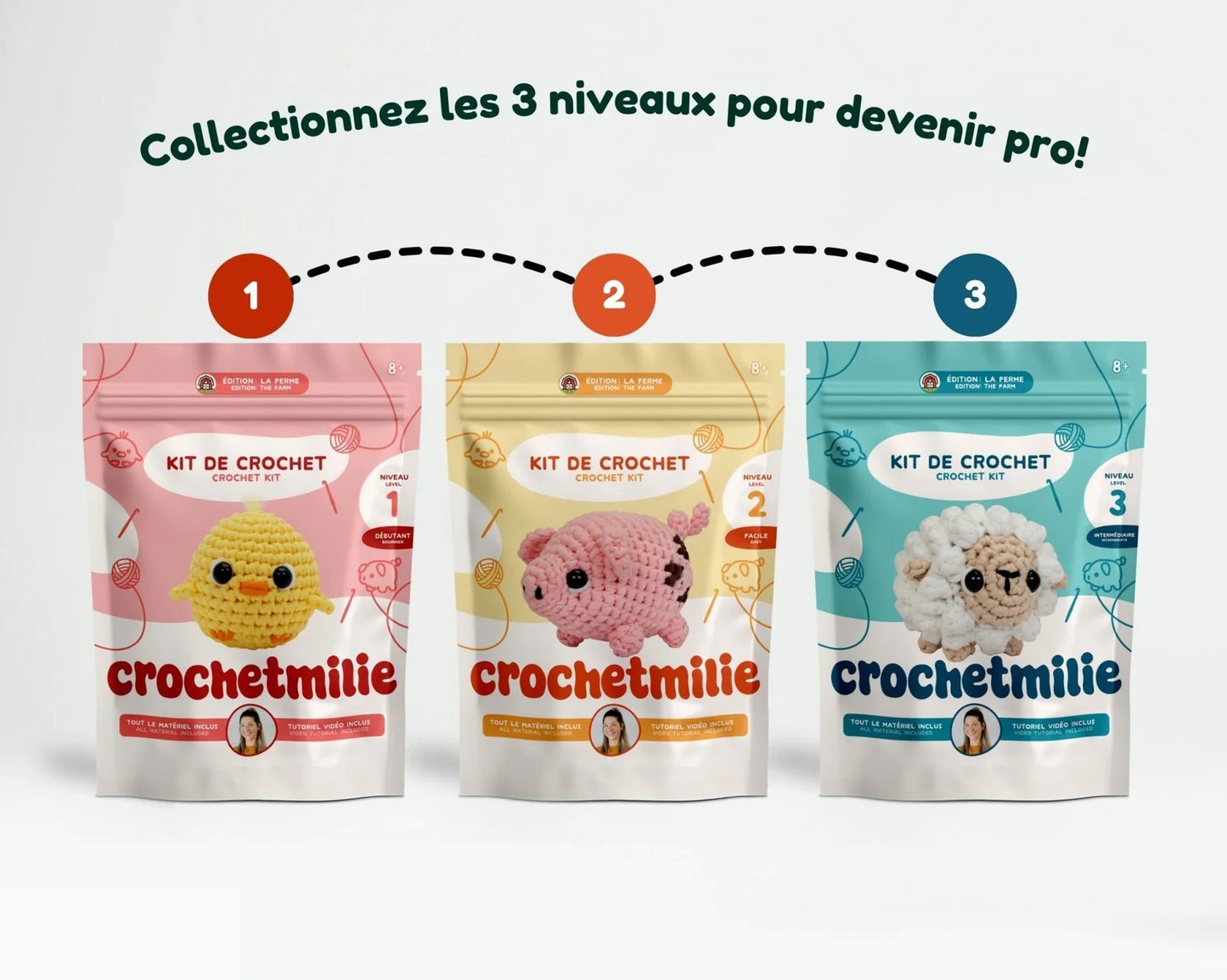 Kit de crochet - Le P'tit Cochon (niveau 2) - Crochetmilie