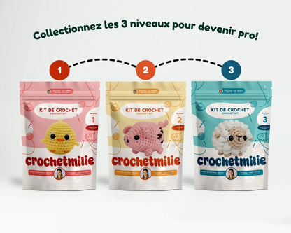 Kit de crochet - Le P'tit Cochon (niveau 2) - Crochetmilie