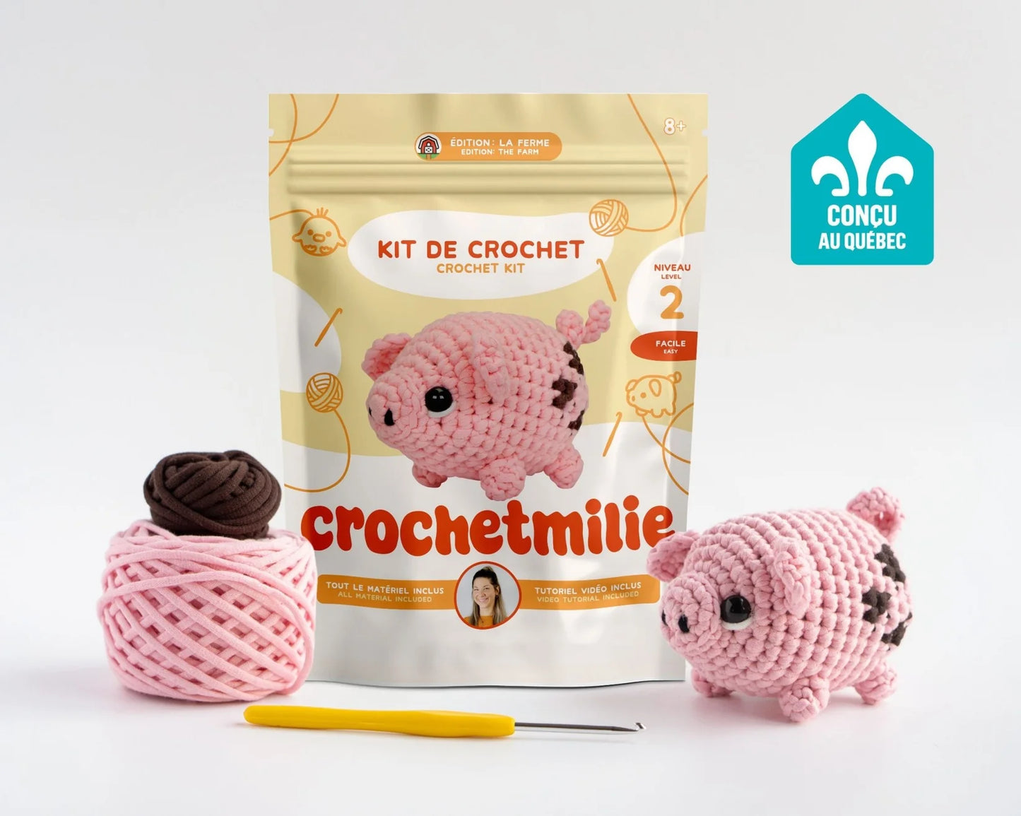 Kit de crochet - Le P'tit Cochon (niveau 2) - Crochetmilie