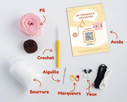 Kit de crochet - Le P'tit Cochon (niveau 2) - Crochetmilie
