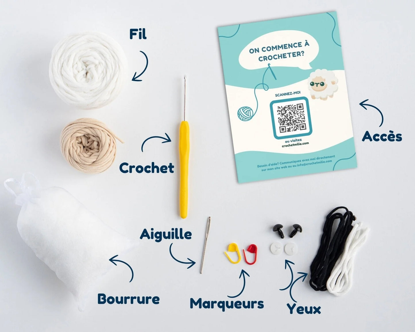 Kit de crochet - La Brebis (niveau 3) - Crochetmilie
