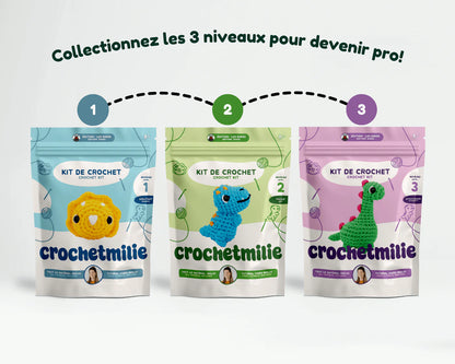 Crochetmilie - Kit de crochet - Le Tricératops