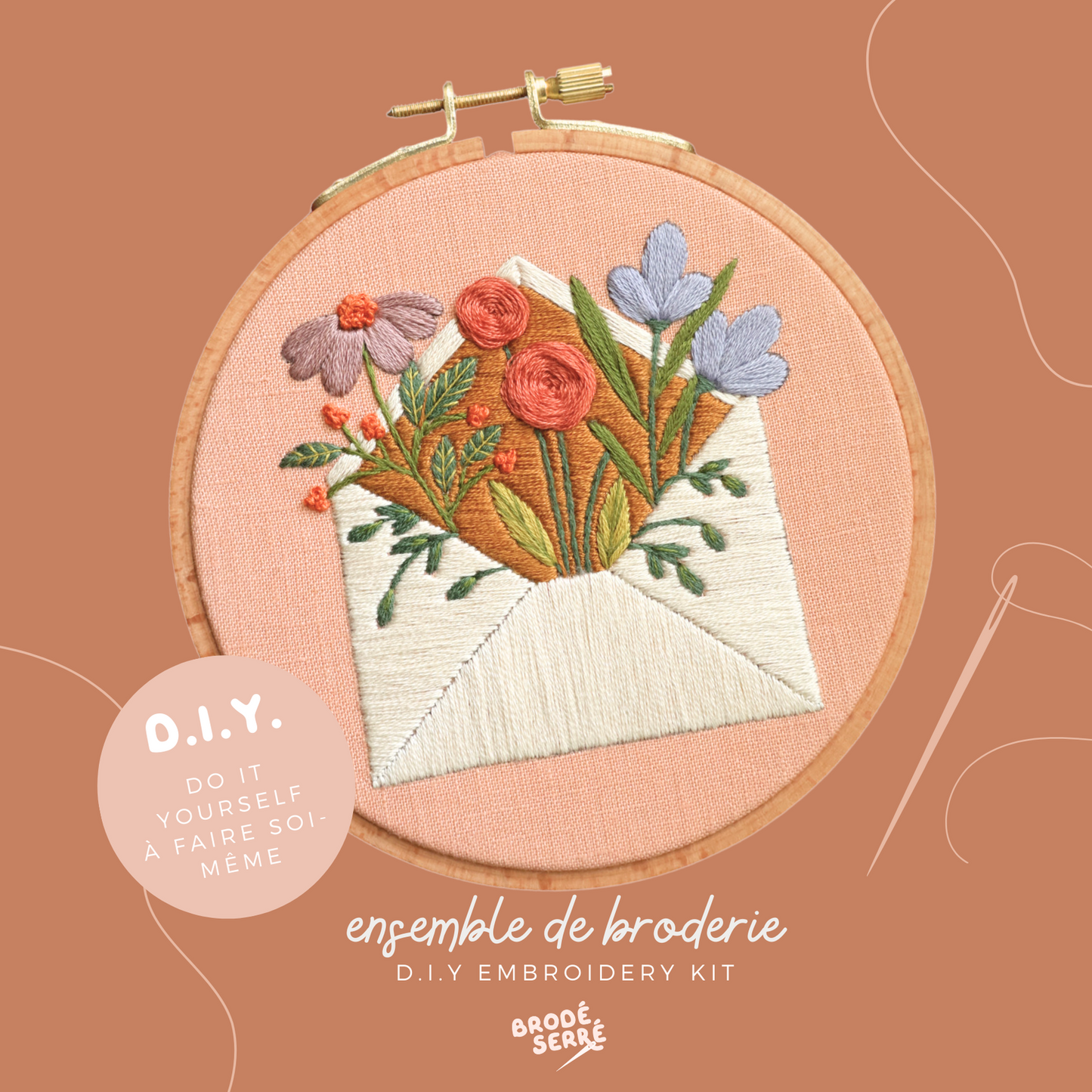 Ensemble de broderie - Mot d'amour - BRODÉ SERRÉ