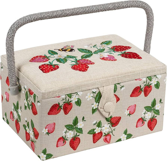 Boîte à couture brodée - Fraises