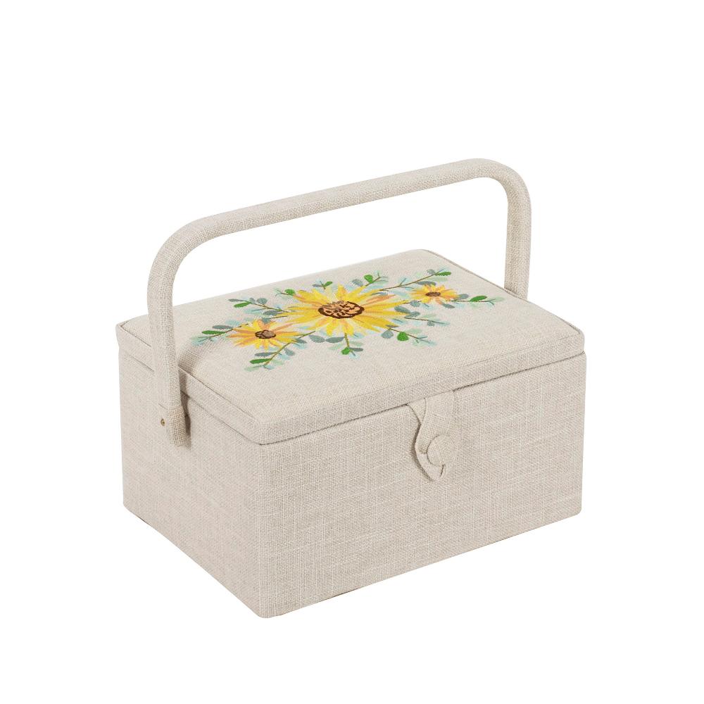 Boîte à couture brodée - Tournesol