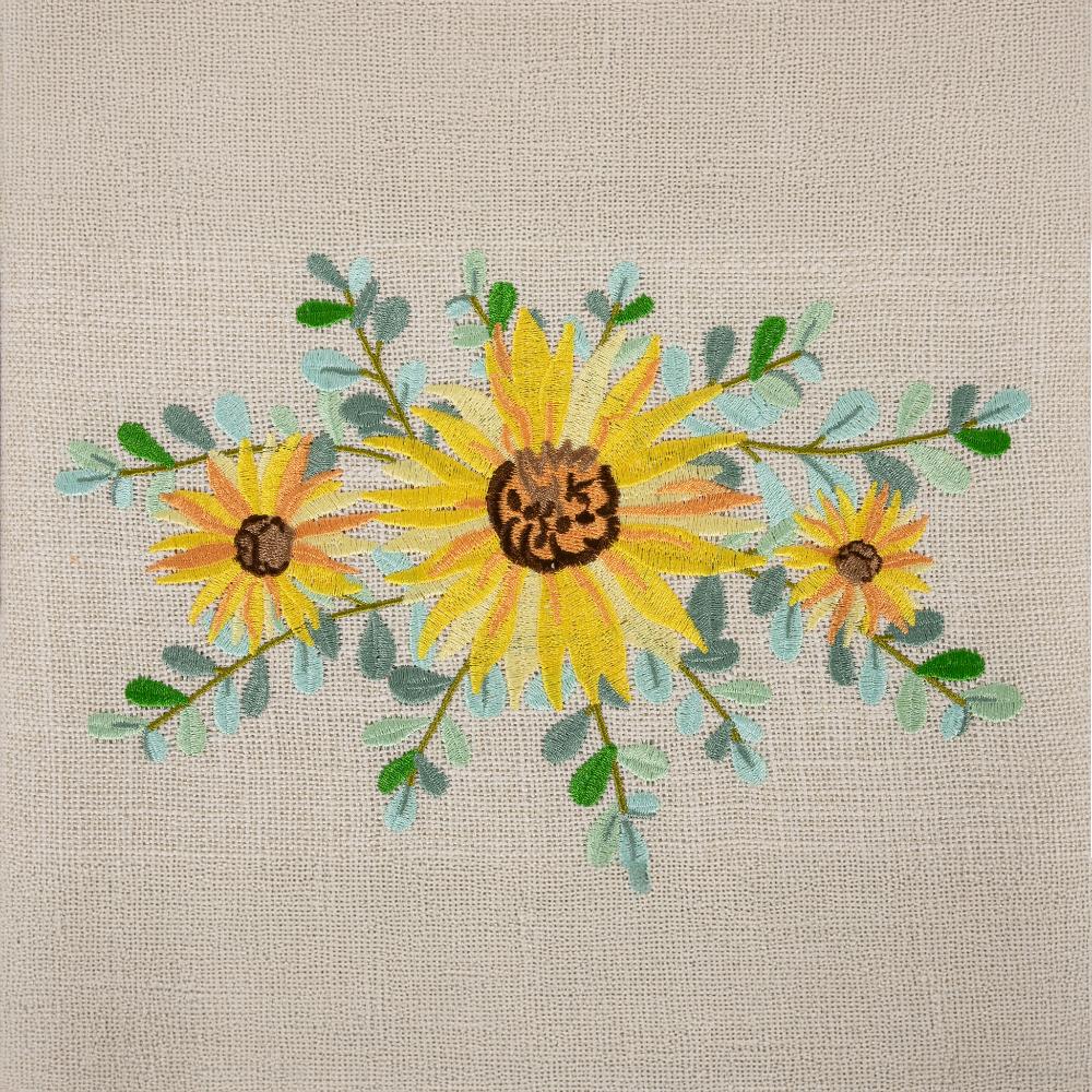Boîte à couture brodée - Tournesol