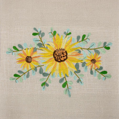 Boîte à couture brodée - Tournesol