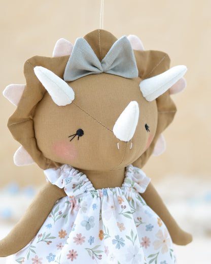 Triceratops Dinosaur Doll Sewing Pattern