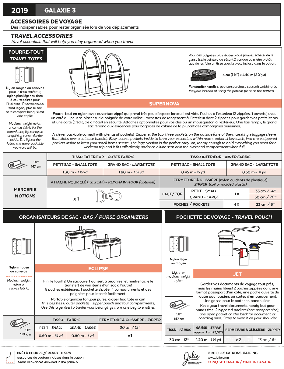 2019 // GALAXIE 3 - Travel Accessories - Jalie