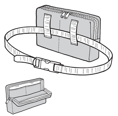Gray bag with a strap on a white background